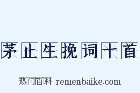 茅止生挽词十首是什么意思的图片